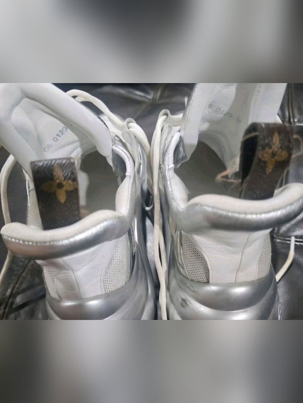 AUTHENTIC Louis Vuitton Silver Mesh High-Tops Archlight Sneakers. Size 6 - Picture 4 of 6